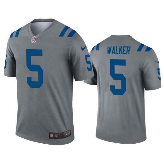 Men Phillip Walker Indianapolis Colts Gray Inverted Legend Jersey