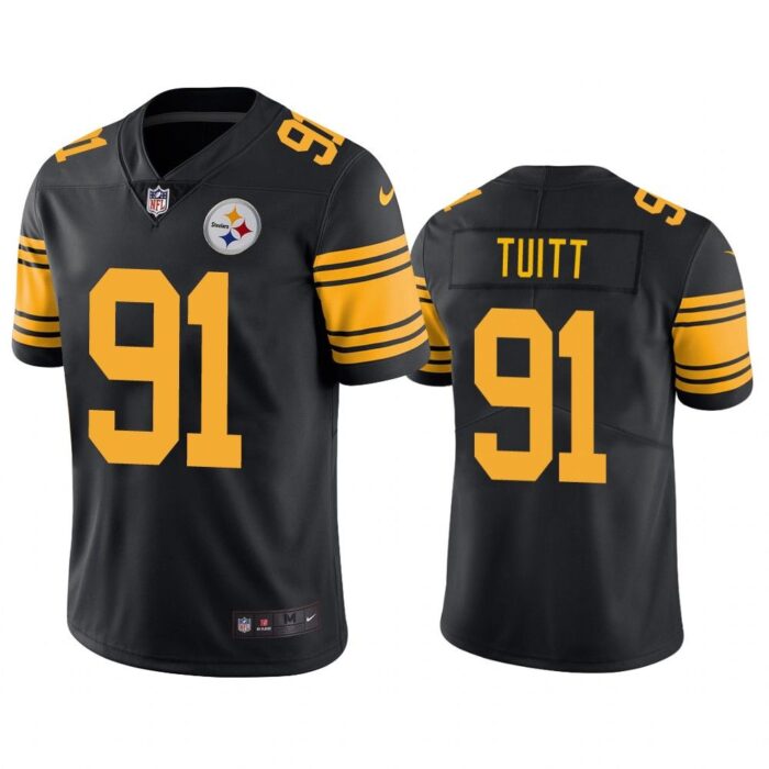 Men Pittsburgh Steelers Stephon Tuitt #91 Black Color Rush Limited Jersey