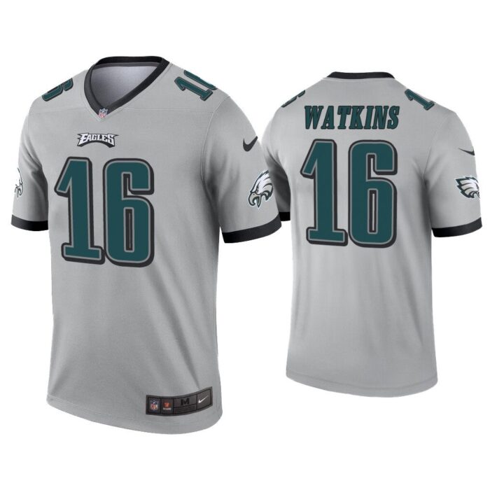 Men Quez Watkins Philadelphia Eagles Silver Inverted Legend Jersey