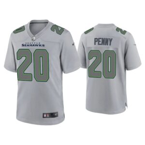 Men Rashaad Penny Seattle Seahawks Gray Atmosphere Fashion Game Jersey