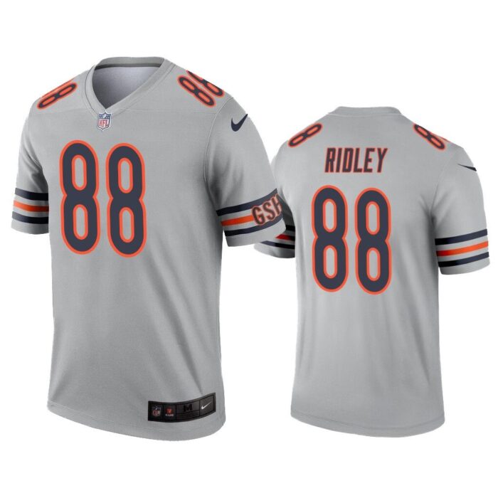 Men Riley Ridley Chicago Bears Silver Inverted Legend Jersey