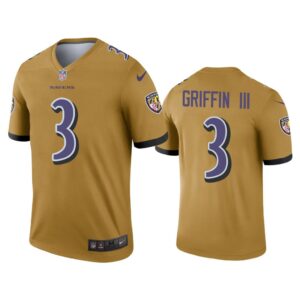 Men Robert Griffin III Baltimore Ravens Gold Inverted Legend Jersey