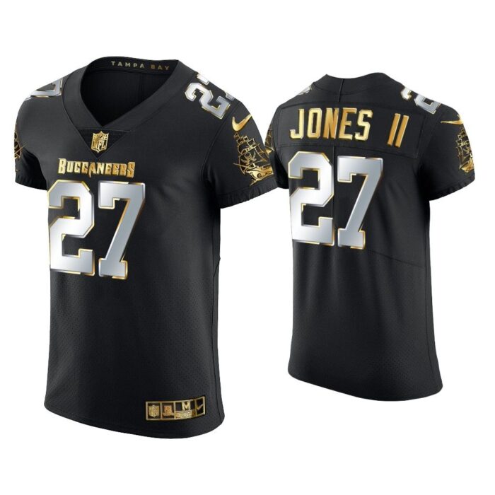 Men Ronald Jones II Tampa Bay Buccaneers Black Golden Edition Elite Jersey