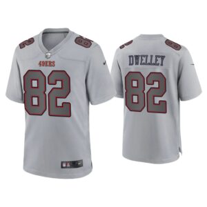 Men Ross Dwelley San Francisco 49ers Gray Atmosphere Fashion Game Jersey