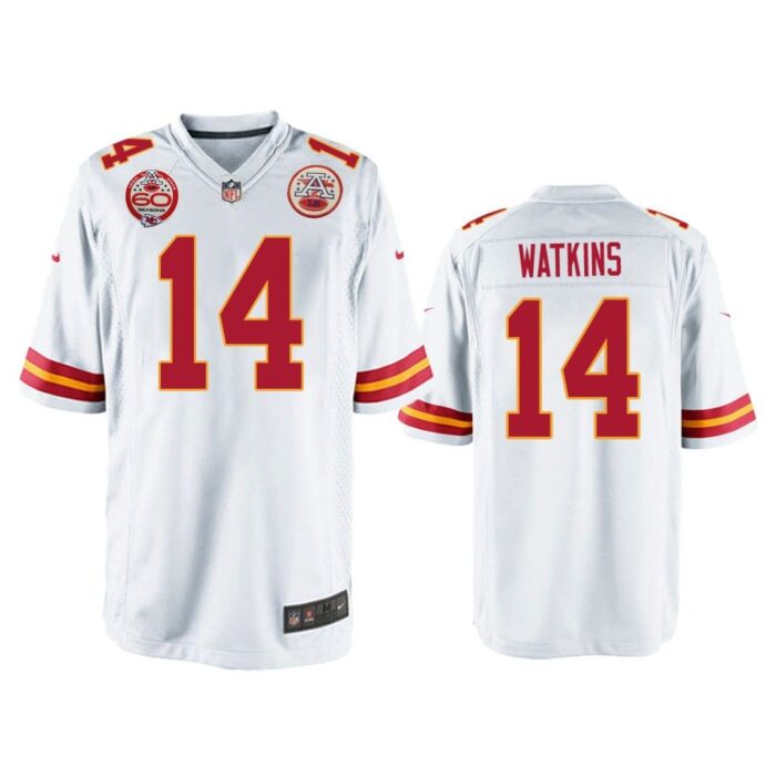 Men Sammy Watkins Kansas City Chiefs White 60th Season Game Jersey