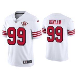 Men San Francisco 49ers 75th Anniversary Javon Kinlaw White Limited Jersey