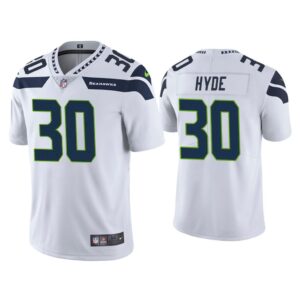 Men Seattle Seahawks Carlos Hyde Vapor Limited White Jersey