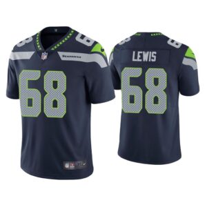 Men Seattle Seahawks Damien Lewis Vapor Limited Navy Jersey