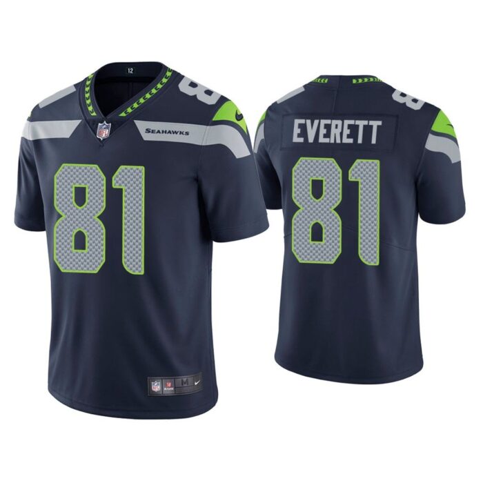 Men Seattle Seahawks Gerald Everett Vapor Limited Navy Jersey