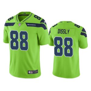 Men Seattle Seahawks Will Dissly #88 Neon Green Color Rush Limited Jersey