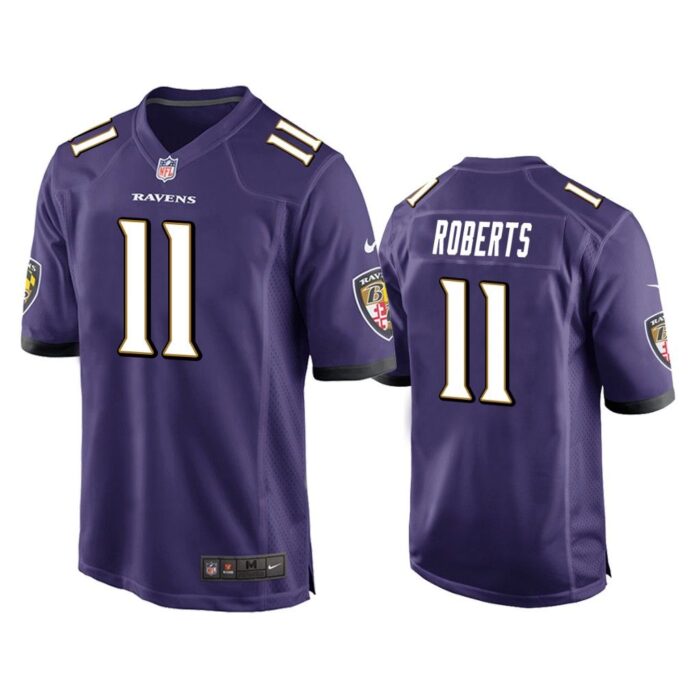 Men Seth Roberts Baltimore Ravens Purple Game Jersey