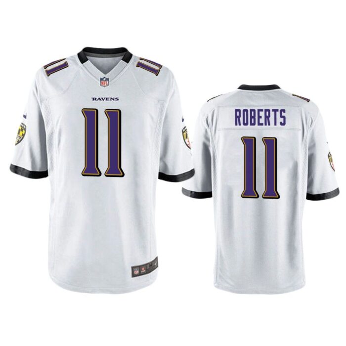 Men Seth Roberts Baltimore Ravens White Game Jersey