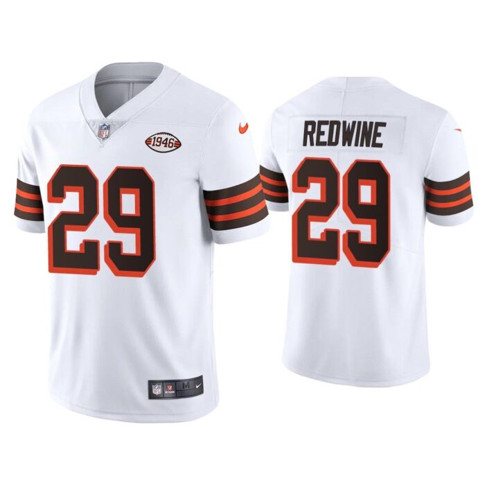 Men Sheldrick Redwine Cleveland Browns White 1946 Collection Alternate Vapor Limited Jersey