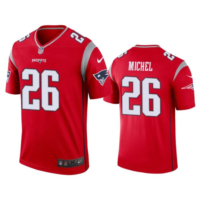 Men Sony Michel New England Patriots Red Inverted Legend Jersey