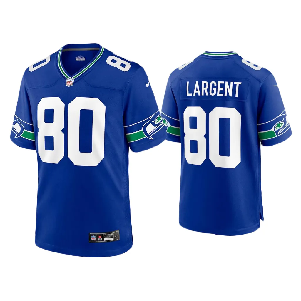 Men Steve Largent Seattle Seahawks Royal Throwback Game Jersey