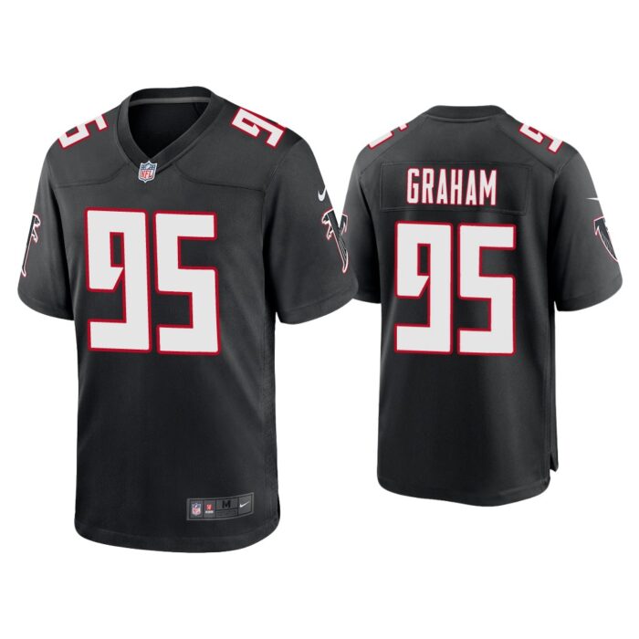 Men Ta'Quon Graham Atlanta Falcons Black Throwback Game Jersey