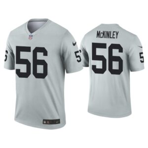 Men Takkarist McKinley Las Vegas Raiders Silver Inverted Legend Jersey