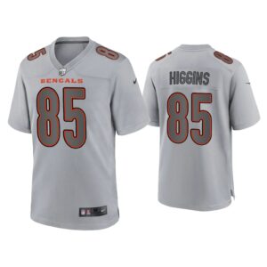 Men Tee Higgins Cincinnati Bengals Gray Atmosphere Fashion Game Jersey