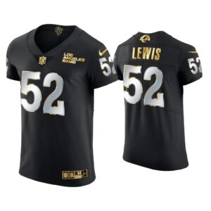 Men Terrell Lewis Los Angeles Rams Black Golden Edition Vapor Elite Jersey