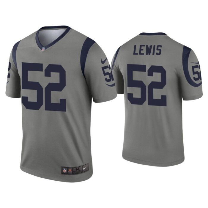 Men Terrell Lewis Los Angeles Rams Gray Inverted Legend Jersey