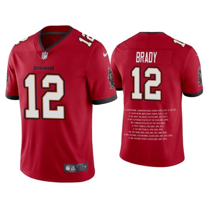 Men Tom Brady Tampa Bay Buccaneers Red Career Highlight Limited Edition Jersey