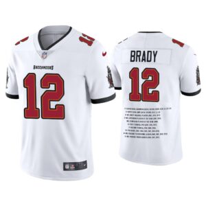 Men Tom Brady Tampa Bay Buccaneers White Career Highlight Limited Edition Jersey