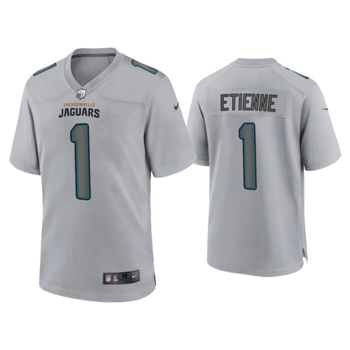 Men Travis Etienne Jacksonville Jaguars Gray Atmosphere Fashion Game Jersey