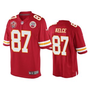 Men Travis Kelce Kansas City Chiefs Red 60th Season Game Jersey