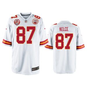 Men Travis Kelce Kansas City Chiefs White 60th Season Game Jersey