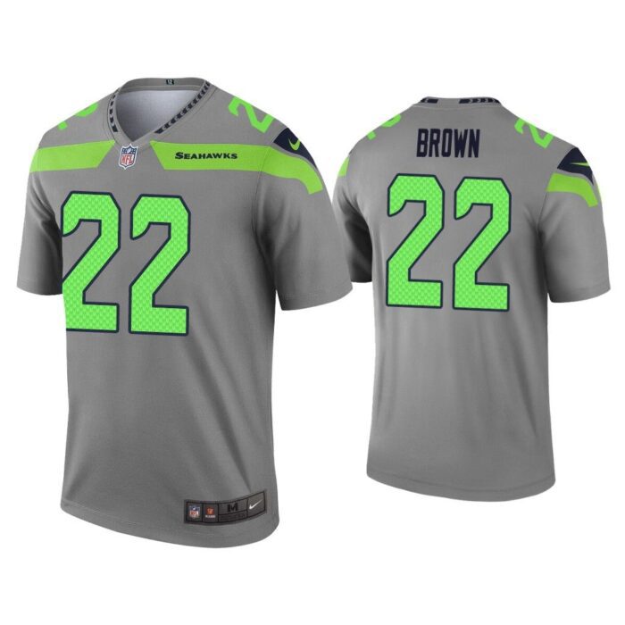 Men Tre Brown Seattle Seahawks Gray Inverted Legend Jersey