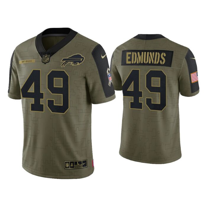 Men Tremaine Edmunds Buffalo Bills Olive 2021 Salute To Service Limited Jersey