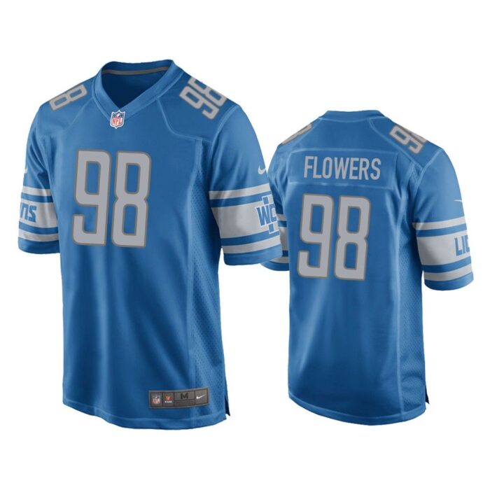 Men Trey Flowers #98 Detroit Lions Royal Game Jersey