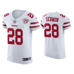 Men Trey Sermon San Francisco 49ers White 75th Anniversary Jersey