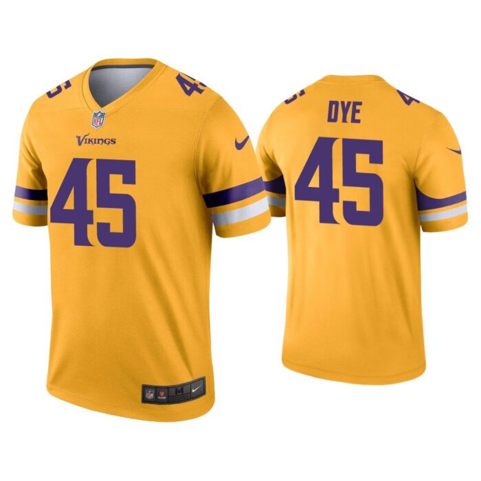 Men Troy Dye Minnesota Vikings Gold Inverted Legend Jersey