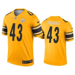 Men Troy Polamalu Pittsburgh Steelers Gold Inverted Legend Jersey