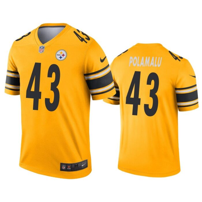 Men Troy Polamalu Pittsburgh Steelers Gold Inverted Legend Jersey