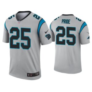 Men Troy Pride Carolina Panthers Silver Inverted Legend Jersey