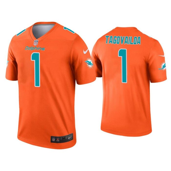 Men Tua Tagovailoa Miami Dolphins Orange Inverted Legend Jersey