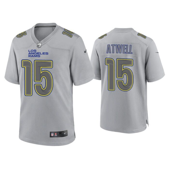 Men Tutu Atwell Los Angeles Rams Gray Atmosphere Fashion Game Jersey