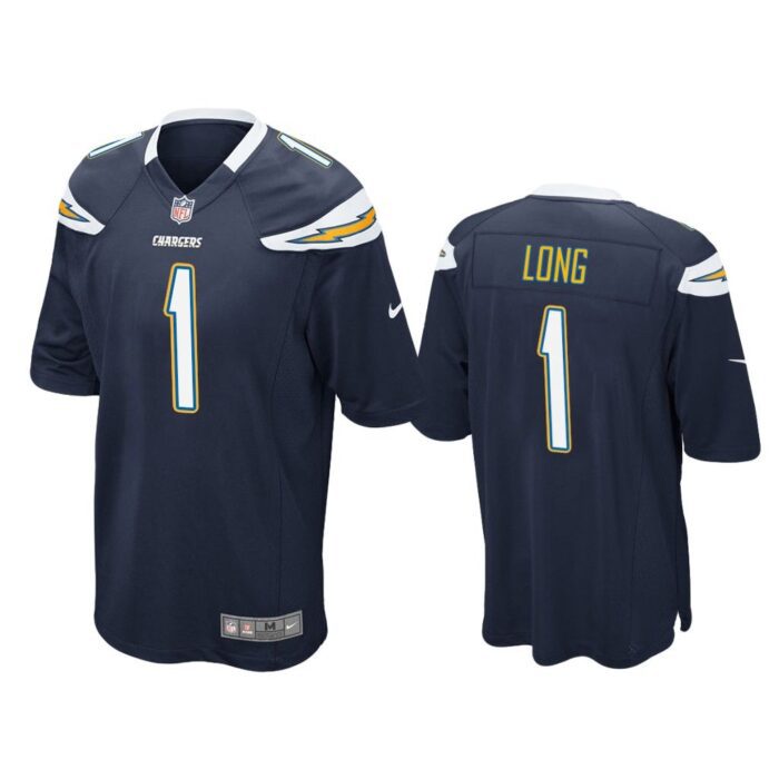 Men Ty Long #1 Los Angeles Chargers Navy Game Jersey