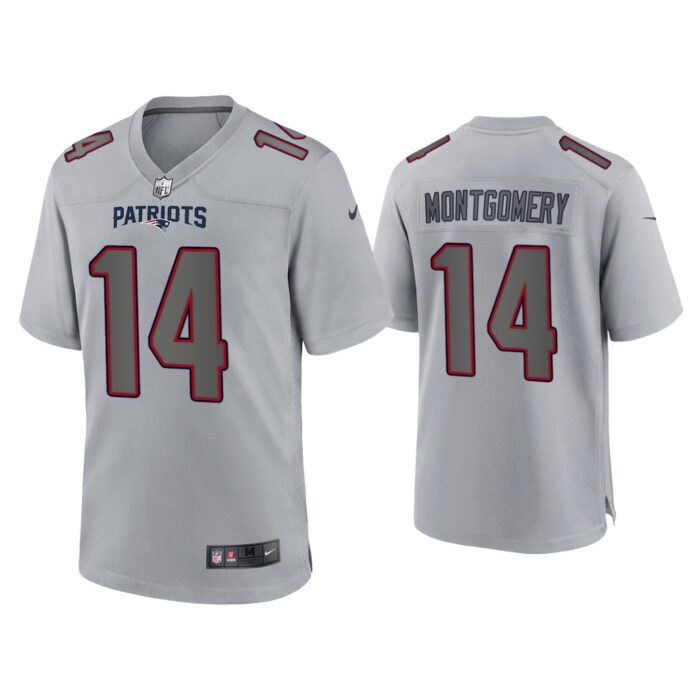 Men Ty Montgomery New England Patriots Gray Atmosphere Fashion Game Jersey