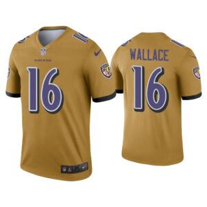 Men Tylan Wallace Baltimore Ravens Gold Inverted Legend Jersey