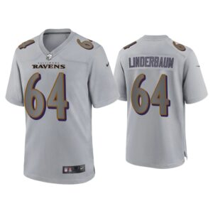 Men Tyler Linderbaum Baltimore Ravens Gray Atmosphere Fashion Game Jersey