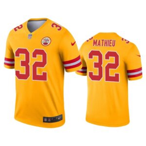 Men Tyrann Mathieu Kansas City Chiefs Gold Inverted Legend Jersey