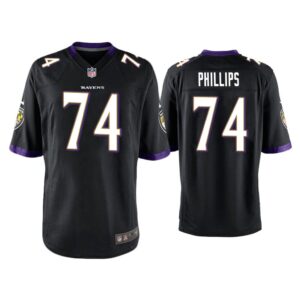 Men Tyre Phillips Baltimore Ravens Black Game Jersey