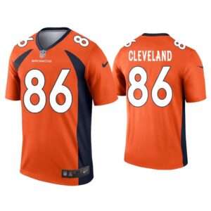 Men Tyrie Cleveland Denver Broncos Orange Legend Jersey