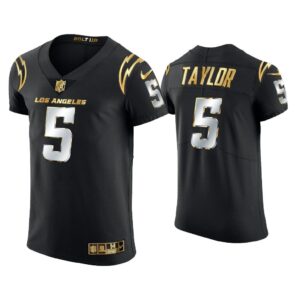 Men Tyrod Taylor Los Angeles Chargers Black Golden Edition Elite Jersey