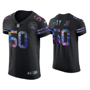 Men Willie Gay Jr. Kansas City Chiefs Black Golden Edition Holographic Jersey