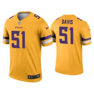 Men Wyatt Davis Minnesota Vikings Gold Inverted Legend Jersey