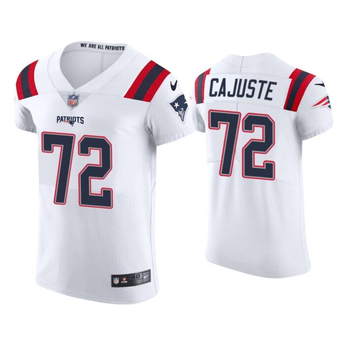 Men Yodny Cajuste New England Patriots White Vapor Elite Jersey